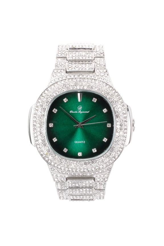 Blinged Out Oblong Metal Mens Color on Blast Hip Hop Iced Out Wristwatch - ST10235DX