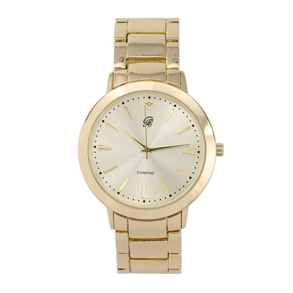 Charles Raymond Genuine Diamond at 12 o'clock Elegant and Classy Mens Hip Hop Wristwatch for all Occasions - Iced Out Simplistic Slashes at every hour - Blinged OutStunning