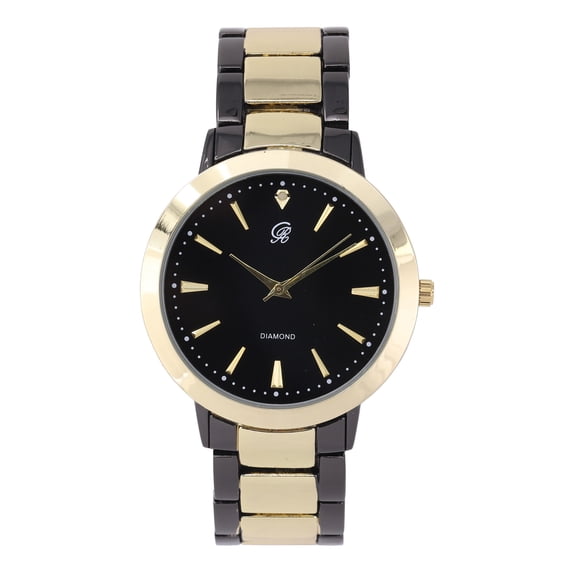 Charles Raymond Genuine Real Diamond at 12 o'clock Elegant and Classy Mens Watch for all Occasions - Easy Reader Simplistic Slashes at every hour - Handsomely Stunning