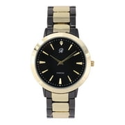 Charles Raymond Genuine Real Diamond at 12 oclock Elegant and Classy Mens Watch for all Occasions - Easy Reader Simplistic Slashes at every hour - Handsomely Stunning