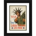 thumbnail image 1 of Charles Raymond Macauley 13x18 Black Ornate Wood Framed Double Matted Museum Art Print Titled - You Buy a Liberty Bond Lest I Perish (1917), 1 of 5