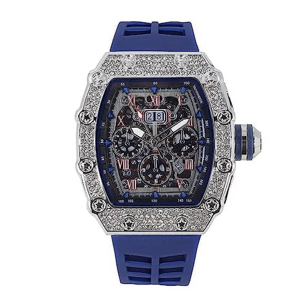 Charles Raymond Men's Luxury Iced Out Crystals Diamond Watch with