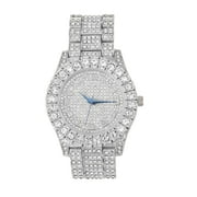 Charles Raymond Mens Big Rocks with Arabic Numerals Fully Iced Out Colorful Dial Blinged Out Hip Hop Watch - ST10327AR Single Silver