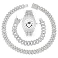 thumbnail image 1 of Charles Raymond Minimalist Designer Iced Out Watch. A Hip Hop Clone Conspiracy Timepiece to Become a King of Bling – ST10328A-SLV-ZZ Set, 1 of 9