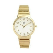 Charles Raymond Unisex Gold 8 Stretch Band Classic, Easy Reader Watch with Clear Gold Arabic Numbers on Dial, Medium Size Face - 8197 STRETCH
