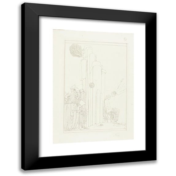 Charles Ricketts 11x14 Black Modern Framed Museum Art Print Titled - The Teacher of Wisdom (C. 1890-1900)