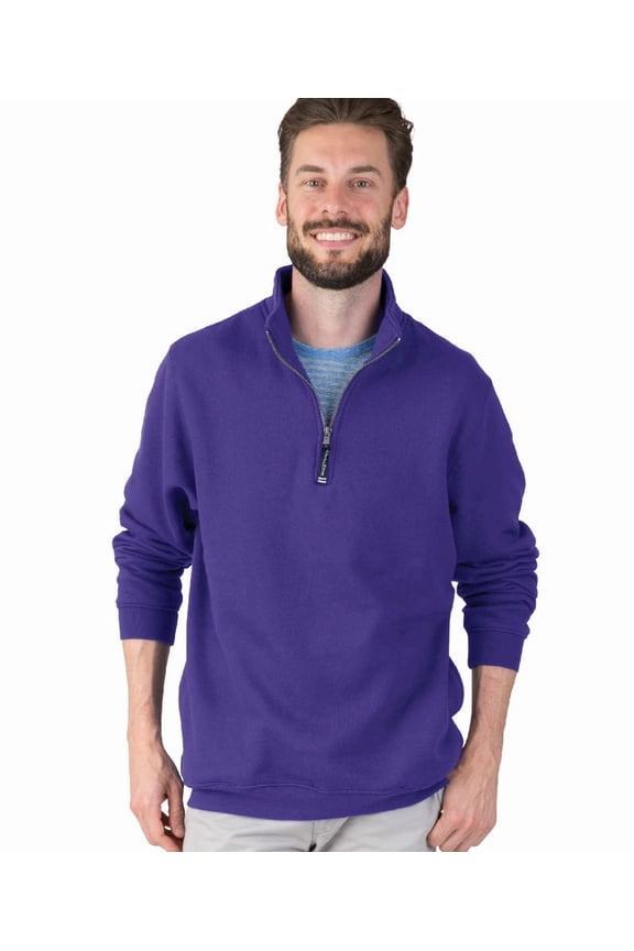 Apparel 9359 Crosswind Quarter Zip Sweatshirt-Purple-S