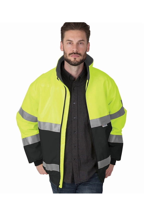 Apparel 9732 Signal Hi-Vis Jacket-Lime/Black-XL
