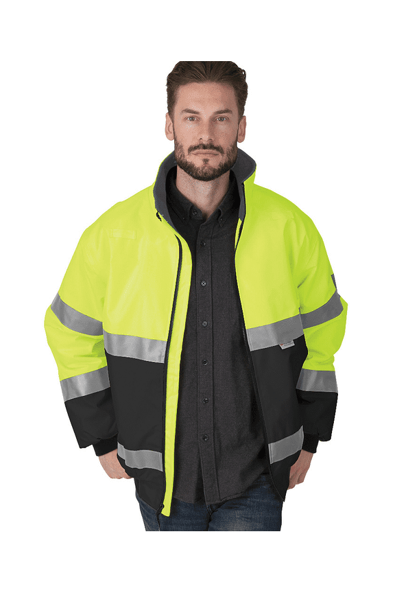 Apparel 9732 Signal Hi-Vis Jacket-Lime/Black-XXL