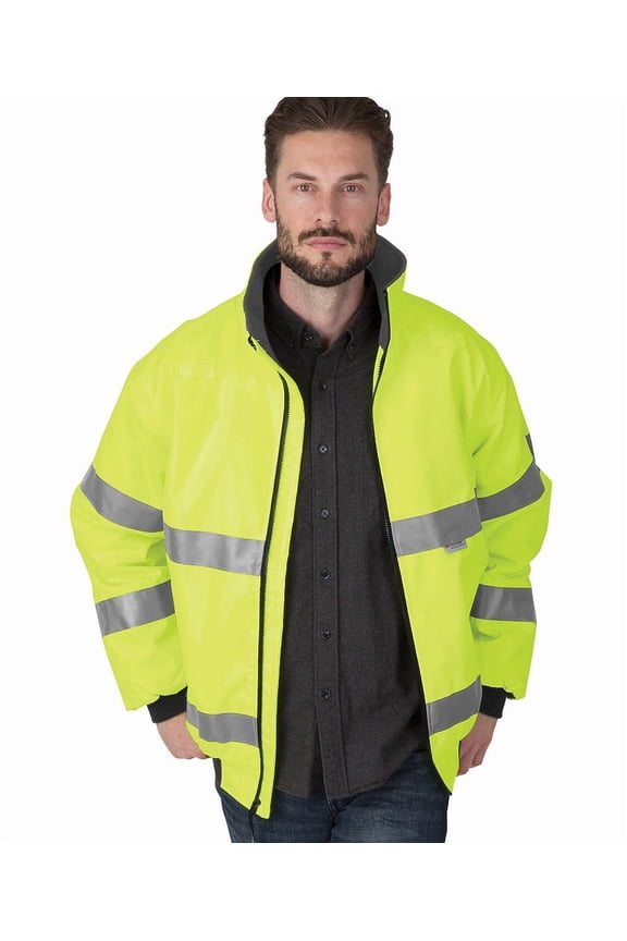 Apparel 9732 Signal Hi-Vis Jacket-Lime Green-XXL