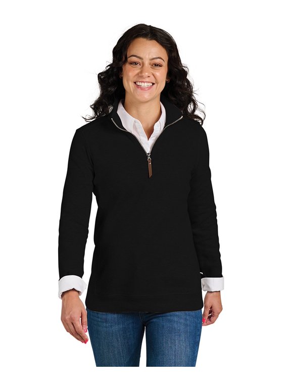 Apparel 5411 Women's Hudson Quarter Zip Pullover-Black-XXL