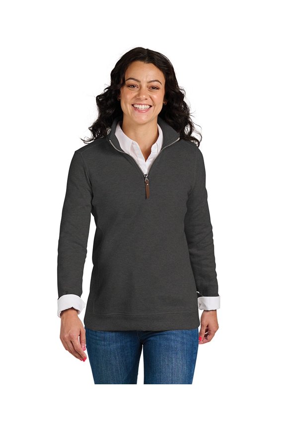 Apparel 5411 Women's Hudson Quarter Zip Pullover-Charcoal Heather-S