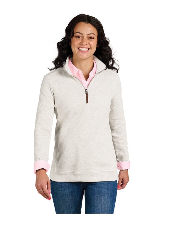 Apparel 5411 Women's Hudson Quarter Zip Pullover-IVORY HEATHER-XS