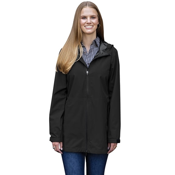 Charles River Apparel 5476 Women's Atlantic Rain Shell Jacket-Black-L
