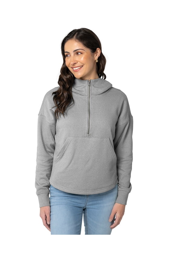 Apparel 5527 Women's Willow Scallop Hem Hoodie-Heather Grey-3XL