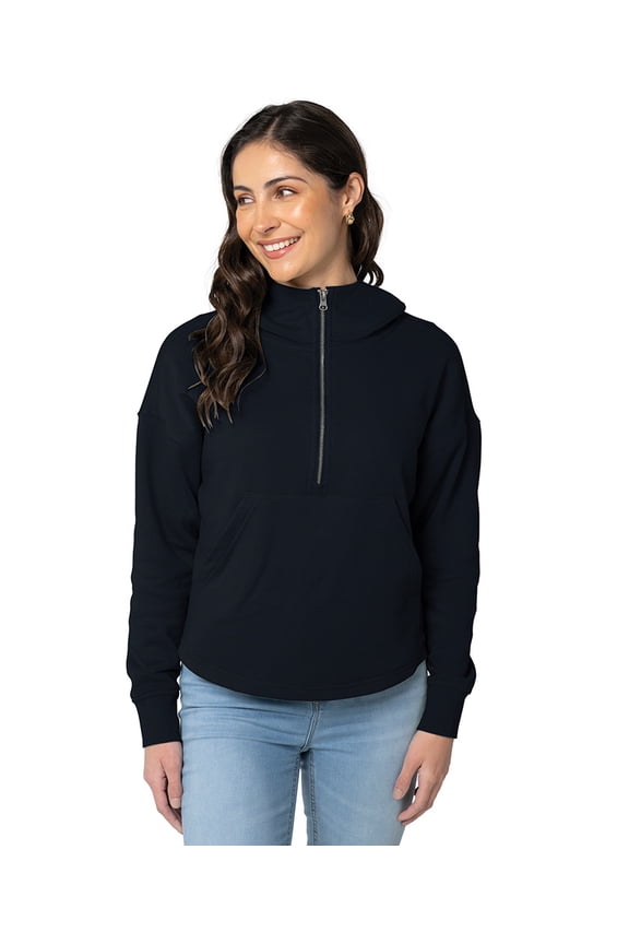 Apparel 5527 Women's Willow Scallop Hem Hoodie-Navy-XS