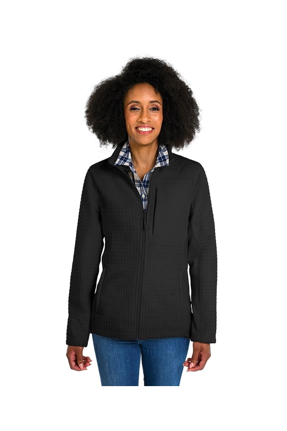 Apparel 5590 Women's Terrain Textured Fleece Jacket-Black-3XL
