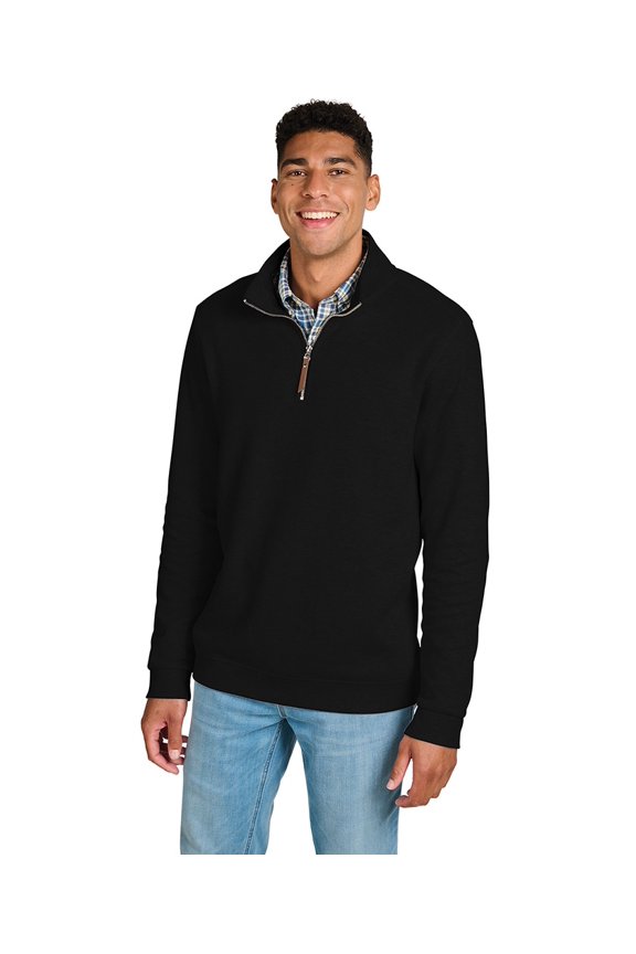 Apparel 9411 Men's Hudson Quarter Zip Pullover-Black-XL