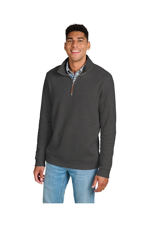 Apparel 9411 Men's Hudson Quarter Zip Pullover-Charcoal Heather-L