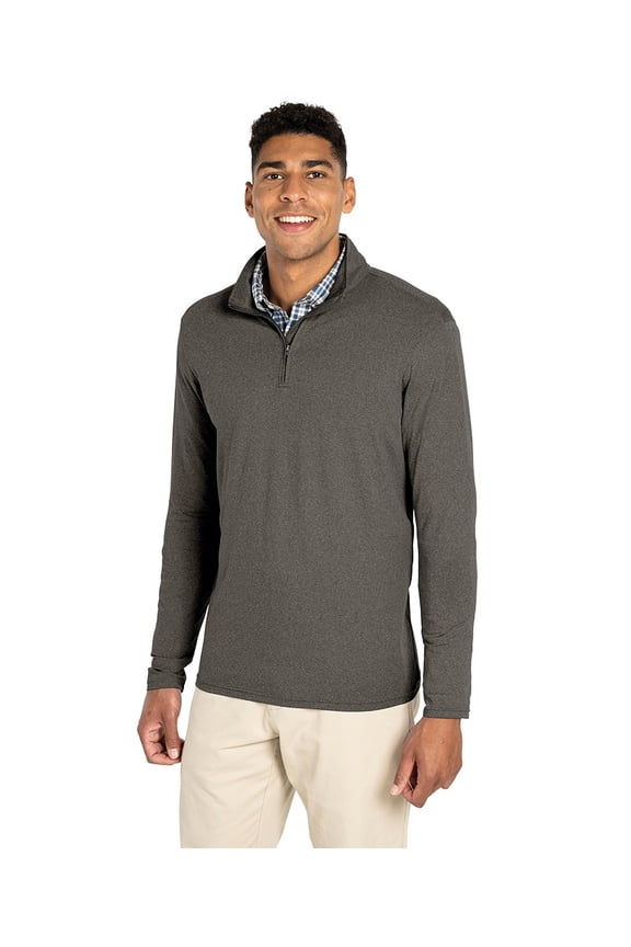 Apparel 9468 Men's Heathered Eco-Logic Stretch Quarter Zip-Graphite Heather-M