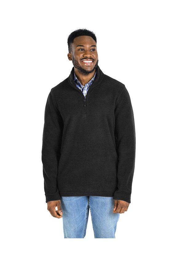 Apparel 9572 Men's Compass Microfleece Pullover-Black-M