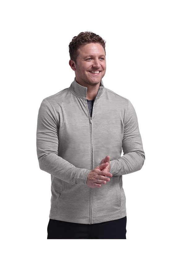 Apparel 9586 Men's Nu Fitness Jacket-Heather Grey-S
