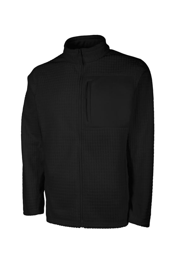 Apparel 9590 Men's Terrain Textured Fleece Jacket-Black-XXL