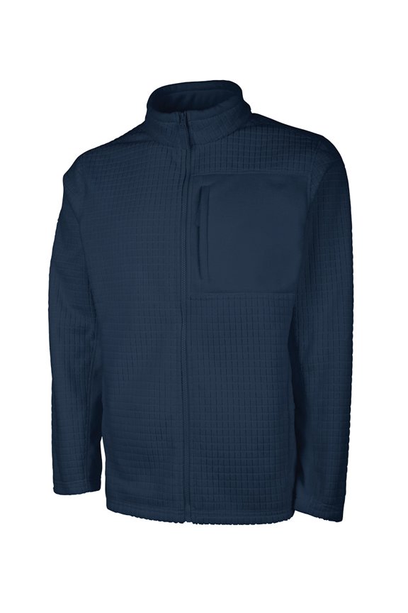 Apparel 9590 Men's Terrain Textured Fleece Jacket-Navy-M