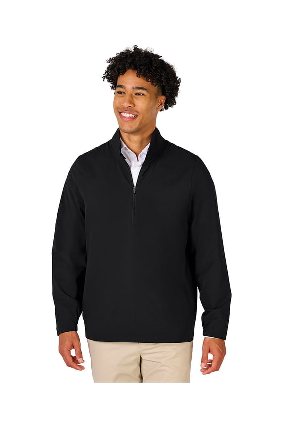 Apparel 9612 Men's Lexington Stretch Quarter Zip Pullover-Black-XL