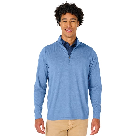 Charles River Apparel 9636 Men's Vista Tri-Blend Quarter Zip-Light Blue Heather-XXL