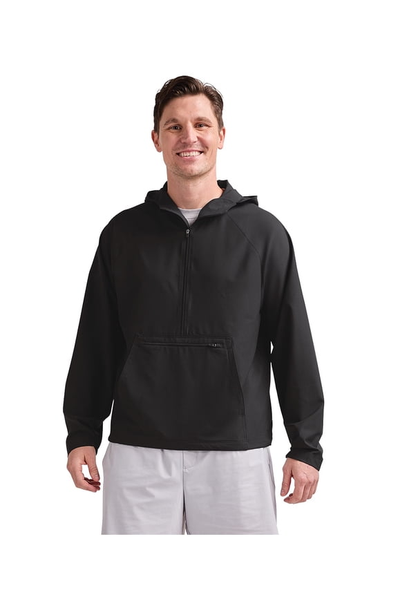 Apparel 9710 Men's Lexington Stretch Anorak-Black-4XL