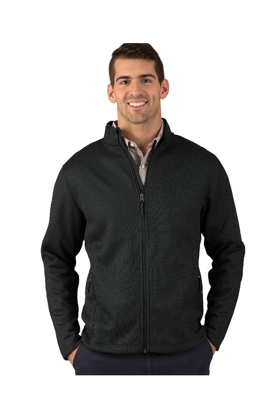Apparel 9748 Men's Heritage Rib Knit Jacket-Black-XL