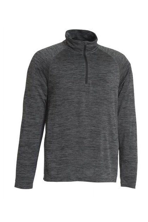 Apparel 9763 Men's Space Dye Performance Pullover-Black-S