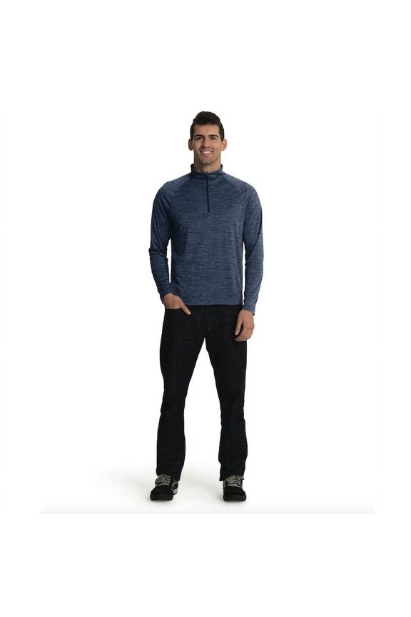 Apparel 9763 Men's Space Dye Performance Pullover-Navy-L