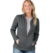 Charles River Apparel 5748 Womens Heritage Rib Knit Jacket-Grey-XXL