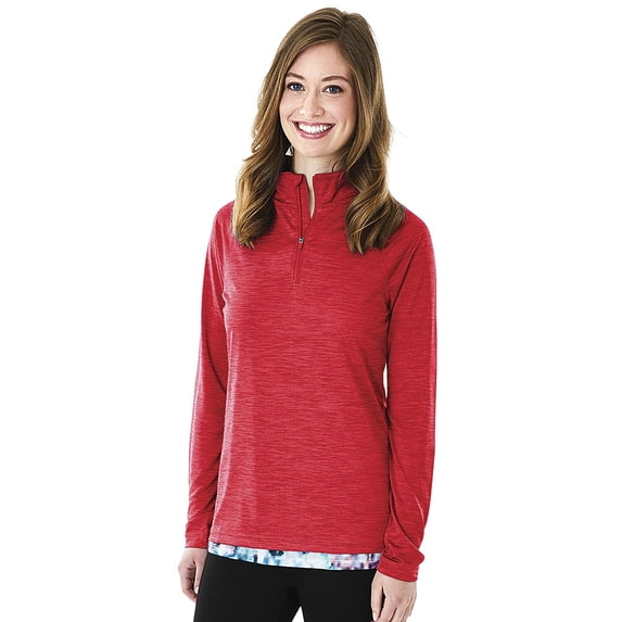 Charles River Apparel 5763 Women's Space Dye Performance Pullover-Red-XXL