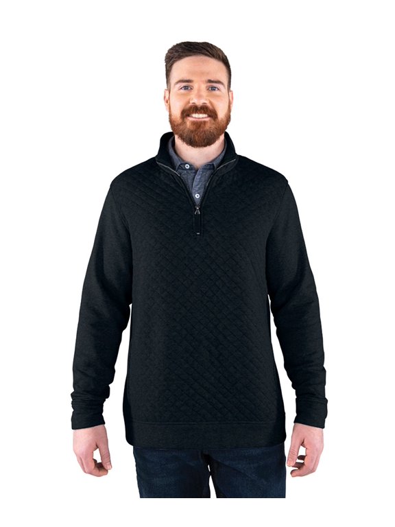 Apparel 9371 Men's Franconia Quilted Pullover-Black-3XL