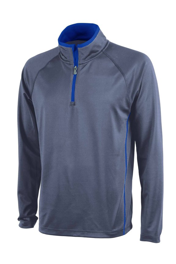 Apparel 9566 Men's Fusion Pullover-Grey/Royal-L