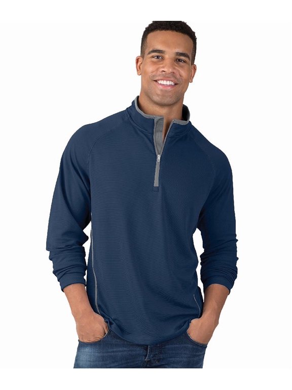 Apparel 9566 Men's Fusion Pullover-Navy/Grey-M
