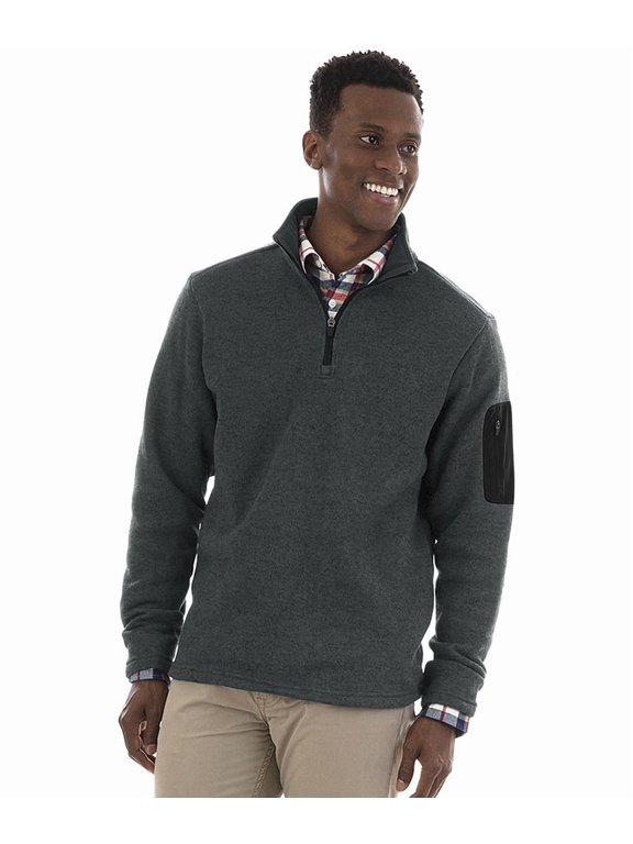 Apparel 9312 Men's Heathered Fleece Pullover-Charcoal Heather-XS
