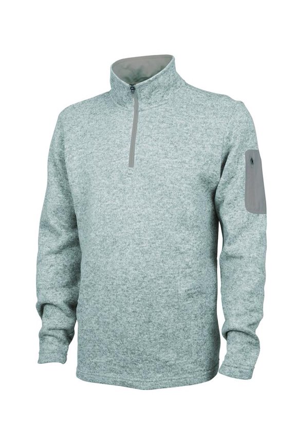 Men's Heathered Fleece Pullover in Light Grey Heather M | 9312
