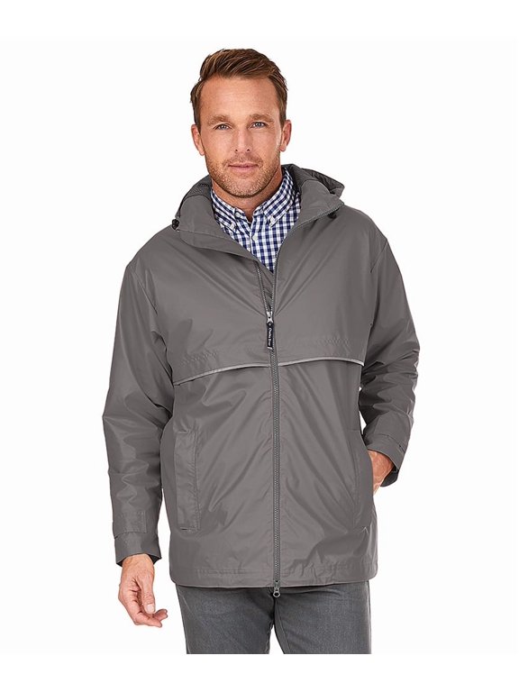Apparel 9199 Men's New Englander Rain Jacket-Grey/Reflective-L