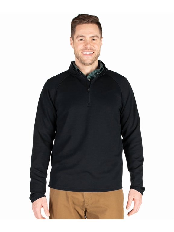 Apparel 9057 Men's Seaport Quarter Zip-Black-XL