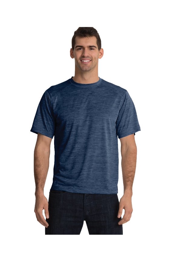 Apparel 3764 Men's Space Dye Performance Tee-Navy-L
