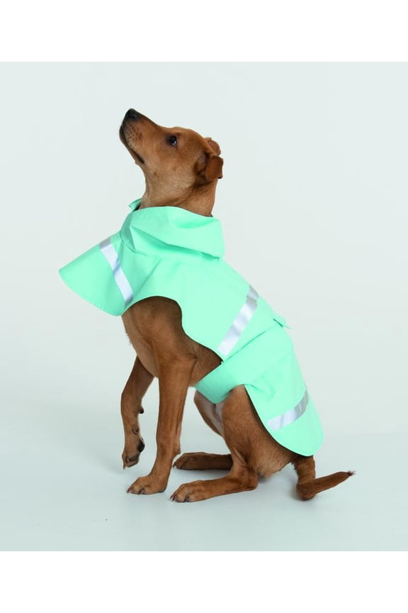 Apparel 1099 New Englander Doggie Rain Jacket-Aqua/Reflective-S