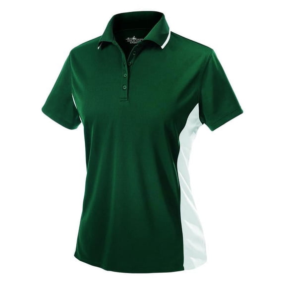 Charles River Apparel 2810 Women's Color Blocked Wicking Polo-Forest/White-S