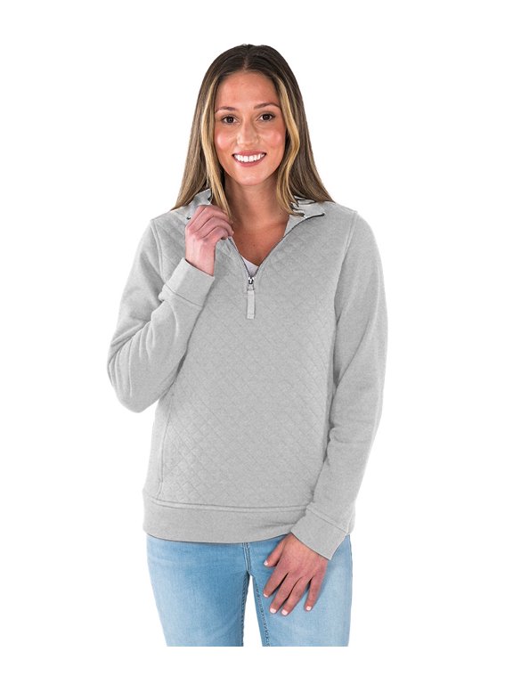 Apparel 5368 Women's Franconia Quilted Pullover-Heather Grey-3XL
