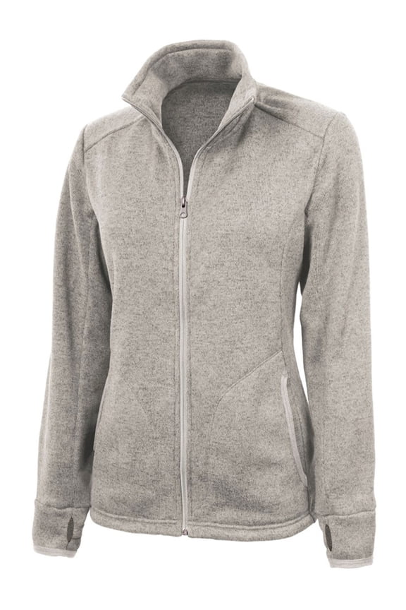 Apparel Women's Heathered Fleece Jacket, Medium, Oatmeal Heather