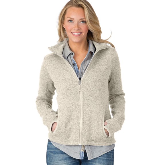 Charles River Apparel 5493 Women's Heathered Fleece Jacket-Oatmeal Heather-M