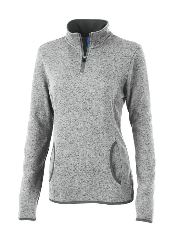 Women's Heathered Fleece Pullover in Light Grey Heather XL | 5312